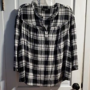 Lane Bryant Monochrome Checkered Top
